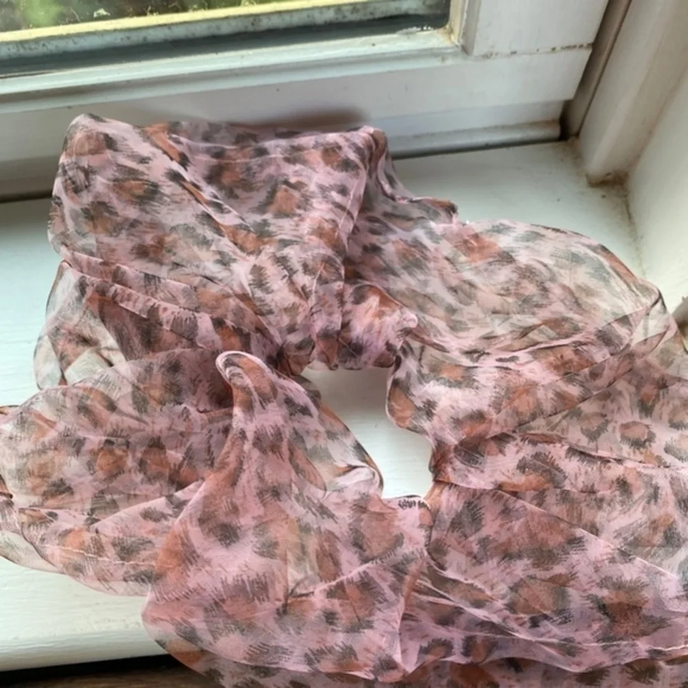 Anthropologie Sheer Leopard Print Mega Scrunchie